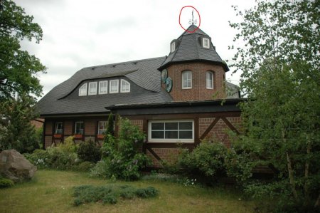 Mein Haus mit der möglichen Position der WKA