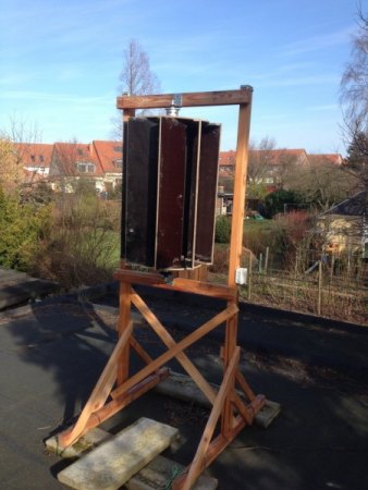 Savonius Eigenbau aus Siebdruckplatte und Nabendynamo