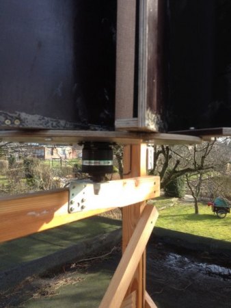 Savonius Eigenbau aus Siebdruckplatte und Nabendynamo