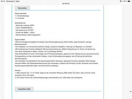 Vertikales Windrad auf dem Dach
