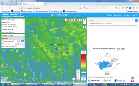 Unterstützung 25,42kWp Ost/Süd/West PV mit Windrad für Haus Grundlast von ~350W bei 4,61m/s