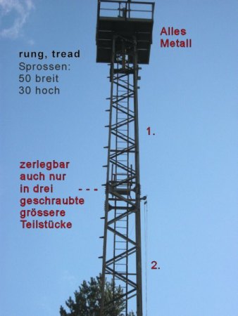 Begehbarer 20 m Mast zu verkaufen.